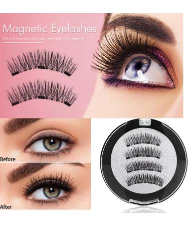Magnetic Eyelashes Natural Look - Magnetic Lashes No Glue or Eyeliner Needed - Magnetic False Eyelashes with Applicator - Natural Look Reusable Magnetic Eyelashes - Easy to Wear and Remove - Buy Online on GoSupps.com