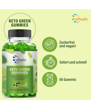 Vihado Keto Green Gummies - 60pcs | Metabolism Boosting Gummy Bears with Vitamin B6 | Best Keto Diet Gummies - Buy Online on GoSupps.com