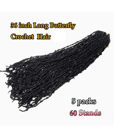 LMZIM 36 Inch Butterfly Locs Crochet Hair 5 Packs - Long Distressed Soft Faux Locs for Black Women - Buy Online on GoSupps.com