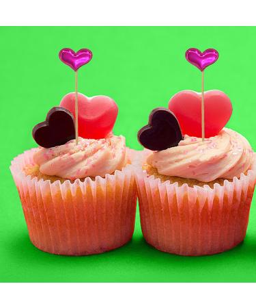 50pcs Valentine's Day Cupcake Toppers Heart Cupcake Picks Snowman Love Heart Design Valentine Cake Toppers Toothpicks Baby Shower Birthday Valentine Party Cake Decoration Supplies - Buy Online on GoSupps.com
