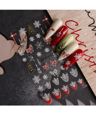 JMEOWIO 3D Embossed Christmas Nail Art Stickers Decals Self-Adhesive 5D Santa Snowman Snowflake Winter Holiday Nail Supplies Nail Art Design Decoration Accessories 4 Sheets - Buy Online on GoSupps.com