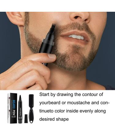 Waterproof Beard Filling Pen for Men - Black | Long Lasting Coverage | Natural Look | Beard Pencil Filler Kit - Buy Online on GoSupps.com