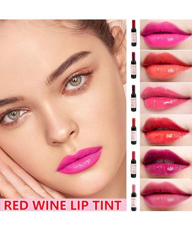 WENJLYJ 6 PCS Wine Lip Tint Wine Bottle Matte Lip Tint Stain Stick Long Lasting Waterproof&Moisturizing Velvet Liquid Lipstick Mini Cute Lip Gloss Set for Women 6p - Buy Online on GoSupps.com