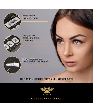 Suzie Bumble Natural Magnetic Eyelashes - No Eyeliner Needed - Magnetic Eye Lashes for a Natural Look - Includes Storage Box - Pesta as Magn ticas - Buy Online on GoSupps.com