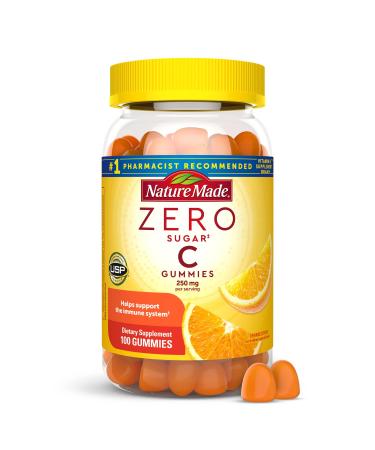 Nature Made Zero Sugar Vitamin C Gummies 250 mg Per Serving Immune & Antioxidant Support Aspartame Free 100 Sugar Free Vitamin C Gummies 50 Day Supply