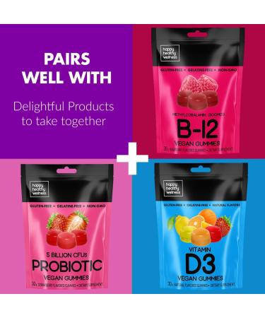 Premium Extra Strength Vitamin B-Complex Energy Vegan Gummies | Gluten-Free & Gelatin-Free | Non-GMO | Natural Energy Support & Focus | Boost Energy & Mood - Strawberry - Buy Online on GoSupps.com