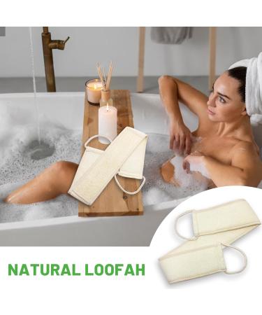 Back Scrubber for Shower - Natural Loofah Exfoliating Body Scrubber for Men & Women (2 Packs) | Perfect Shower Accessory - Buy Online on GoSupps.com