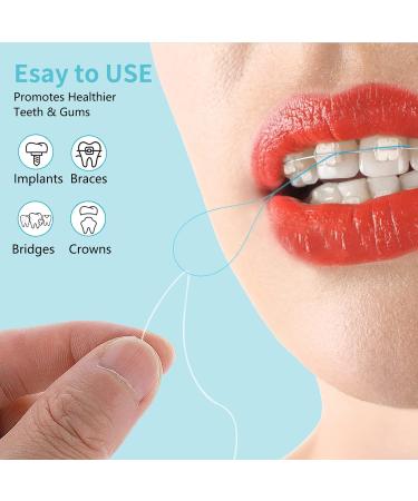 Wllhyf 100 Pieces Multifunctional Dental Floss - Deep Clean for Bridges & Implants (Blue) - Buy Online on GoSupps.com