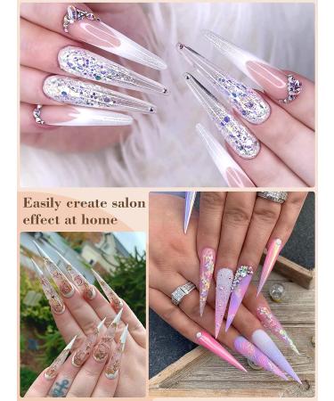 500PCS XL Stiletto Nail Tips | Clear False Nails for Acrylic | Half Cover Tapered Square Tips for Nail Extension | 10 Sizes | DIY Nail Art - Buy Online on GoSupps.com