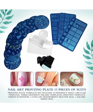 Buy Oyrcvweuy 13-Part Nail Stamped Plate Set | Nail Art Templates & Transfer Tools for Perfect Nail Designs - Buy Online on GoSupps.com