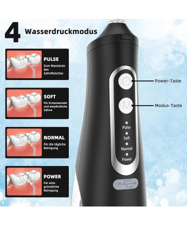 Powerful Electric Mouth Shower | 4 Modes & Nozzles | Wireless IPX7 Waterproof Oral Cleaner | 310ml Removable Tank for Travel & Home - Buy Online on GoSupps.com