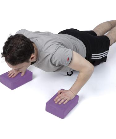 Mind Reader Yoga Block Set - High Density EVA Foam Blocks for Yoga, Pilates, Meditation - Purple (Set of 2) - Buy Online on GoSupps.com