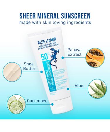 BLUE LIZARD SPF 50 Duo Pack Featuring Sheer Mineral Sunscreen Non-Greasy Sunscreen Lotion and a Travel-Size Fragrance-Free Vegan Sunscreen Stick for Sensitive Skin 2 Count 89ml Tube 14g Stick - Buy Online on GoSupps.com