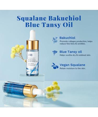 ANAI RUI Squalane Facial Oil Set - Vitamin E Rosehip Turmeric & Bakuchiol Oils Soothing Skincare Gift Set - 3 Pack Blue - 20 ML Each - Buy Online on GoSupps.com