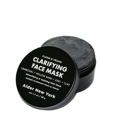 Alder New York Clarifying Face Mask- Detoxifying Activated Charcoal & Willow Bark Exfoliating Mud Mask