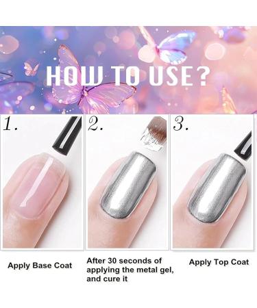 Metal Nail Polish Mirror Effect Quick Drying Metallic Effect Nail Art Polish Pink Plating Metallic Nail Polish Gel Nail Polish Nail Magic Mirror Gel Nail Polish For Chrome Nail No UV(Pink) - Buy Online on GoSupps.com
