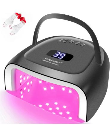 Rechargeable UV Light for Nails, 60w Cordless UV Led Nail Lamp with 42 Red-Light Beads, Automatic Sensor & Portable Nail Dryer, Professional Gel Nail Lights Nail Art Manicure Tools for Gel Polish S20-Black