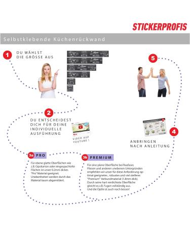 Premium Self-Adhesive Kitchen Wall Sticker - Glass Look 60x340cm 20 Grey Durable Hard PET Material for All Substrates - Buy Online on GoSupps.com
