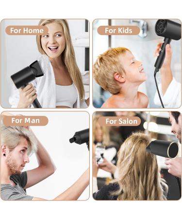 Travel Hair Dryer with Diffuser - Professional Lightweight Blow Dryer for Curly Hair - 2 Speed Heat Settings - Low Noise - Golden - Buy Online on GoSupps.com