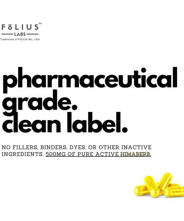 Folius Labs Berberine Supplement 500mg | Clean Label HIMABERB | Himalayan 97% Berberine Hydrochloride | 90 Capsules - Buy Online on GoSupps.com