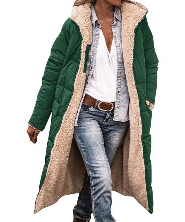 Hanxiulin Women's Fleece Jacket - Cozy Plush Winter Coat with Hood | Breathable Long Warm Bomber Jacket for International Shipping - Buy Online on GoSupps.com