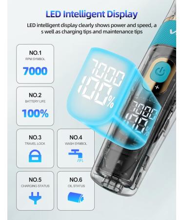 VGR Professional Hair Clippers for Men - Cordless & Waterproof 3 Adjustable Speeds USB Rechargeable LED Display - Best Electric Barber Clippers for Precision Hair Cutting - Buy Online on GoSupps.com