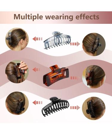 Big Claw Clips for Thick Hair - 5.25 Jumbo Clips for Women - Strong Non-Slip Design for Long Curly Hair - Glossy Colors Available - Buy Online on GoSupps.com