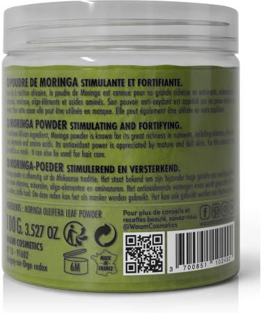WAAM Cosmetics Moringa Powder 100% pure and natural Fortifying and stimulating hair care 100g - Buy Online on GoSupps.com