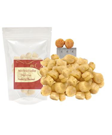 Mini Small Sun Dried Scallops Conpoy Seafood use in Soup or Asian cuisine ingredient 3.2 oz. (90 g.)