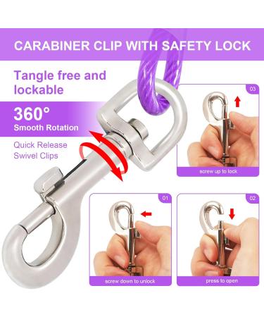 Buy 3m Purple Tie Out Leash for Dogs | Durable Dog Yard Cables for Medium to Large Dogs - International Shipping Available - Buy Online on GoSupps.com