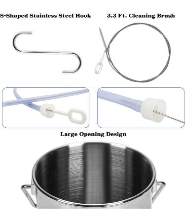 TopQuaFocus Coffee Enema Bucket Kit - Stainless Steel 2 Quart Capacity 6.5ft Hose for Colon Detox - Ideal for Men & Women - Buy Online on GoSupps.com