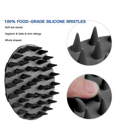 INNERNEED Food-Grade Silicone Body Scrubber & Scalp Massager Brush - Wet & Dry Hair Washing Tool in Black - Buy Online on GoSupps.com