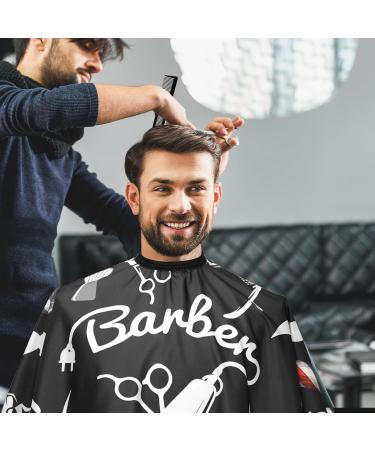 Professional Barber Cape Set - 3 Pieces Hair Cutting Cape for Stylists with Adjustable Closure Neck Duster Brush & Combs | Men's Salon Accessories - Buy Online on GoSupps.com