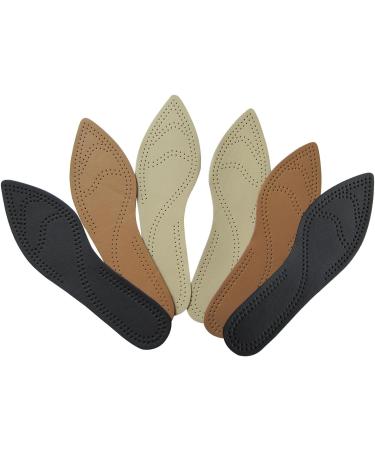 Bellcon Leather Inserts for Women - High Heels Insoles Nonslip Sole Liners Replacement - 3 Pairs in Black Brown & Beige | Size 9-10 M US - Buy Online on GoSupps.com
