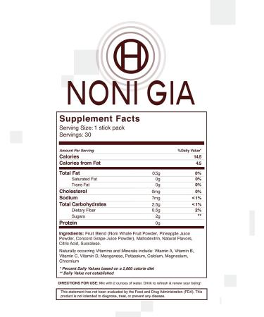 Noni Gia Natural 30 Servings Powder - Bhip Noni Gia Supplement - Buy Online on GoSupps.com