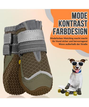 Slowton Dog Shoes - Breathable Paw Protection for Small Medium & Large Dogs | Non-Slip Sole & Reflective Velcro | Size 5 (6 cm Width) - 2 Pieces - Buy Online on GoSupps.com