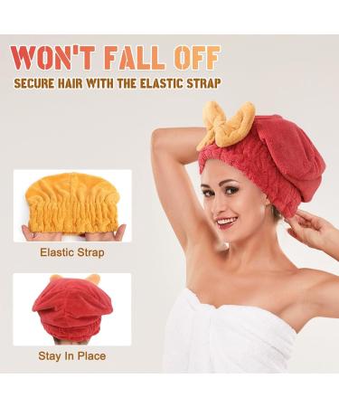 Ultra Absorbent Hair Towel Wrap - Quick Drying Soft Cap with Bow-Knot (3 PCS) | Perfect for Wet Hair Smoother & Shinier Results - Buy Online on GoSupps.com