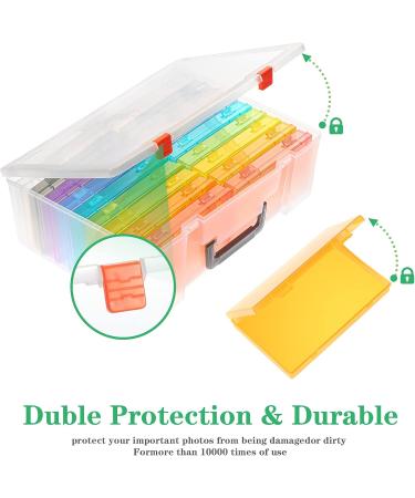 Photo Storage Box 4x6 - Large Organizer for Storing Photos, Stickers, Stamps, and Seeds - 18 Inner Cases - Acid-Free Plastic Craft Box - 9 Colors Available - Buy Online on GoSupps.com