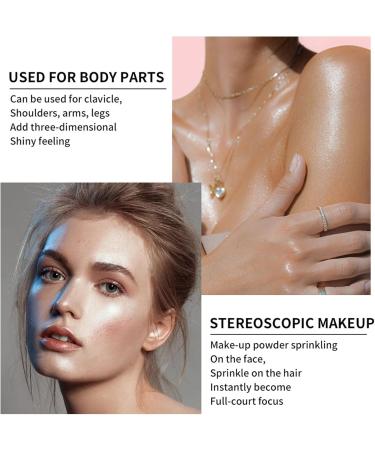 Highlighting Powder For Face | Not-sticky Sparkle Highlighter Powder | Makeup Cosmetic For Traveling Shopping Wedding Prom For Women Girls Pochy #1white - Buy Online on GoSupps.com