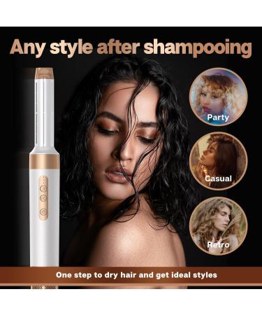 7-in-1 Hair Dryer Brush | 110 000 RPM Ionic Hot Air & Curler Styler | Professional Travel Hair Tool in White Gold - Buy Online on GoSupps.com