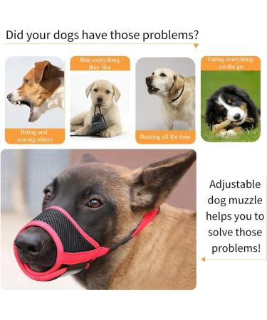 Buy Andiker Adjustable Dog Muzzle - Mesh Soft Pad for Training | Prevents Barking Biting & Chewing - Red-Black Size S - International Shipping Available - Buy Online on GoSupps.com