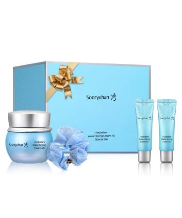 Sooryehan Water Spring Cream AD Amazon Set (4.2fl oz) - Korean Moisturizer Skincare for Deep Hydration Boost & Elasticity by LG Beauty. Fermented Ginseng Hyaluronic Acid