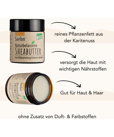  Savion Savion Natural Shea Butter | Organic & Fair Trade | For Skin and Hair | Pure Shea Butter | 100% Natural Shea Butter (120 ml) - Buy Online on GoSupps.com