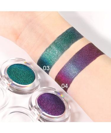 Chameleon Chrome Eyeshadow Palette Duo - Purple Emerald Green Blue Duochrome Set | High Pigment Shimmer | Concrete Minerals Loose Powder 2g 03&04 - 2 Count (Pack of 1) - Buy Online on GoSupps.com