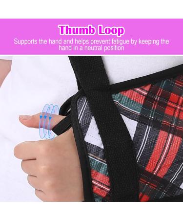 Buy Kids Arm Sling - Soft Plaid Shoulder Immobilizer for Children - Breathable Fabric & Adjustable Buckle - Red (Large) | International Shipping Available - Buy Online on GoSupps.com