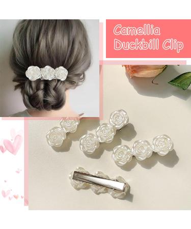 1 Large Camellia Hairpin 1 Camellia Duckbill Hairpin Hair Styling Accessories Flower Hairpin White Flower Hairpin Flower Girl Hair Accessories Small Flower Hairpin - Buy Online on GoSupps.com
