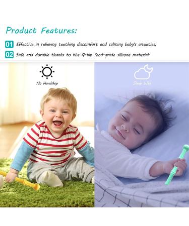 4 Pieces Silicone Baby Bite Tube Set | Toddler Biting Toys for Sensory Exploration & Teething Relief (0-6 Months) - Buy Online on GoSupps.com