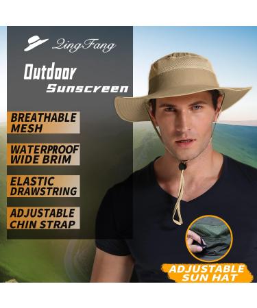 Outfly Wide Brim Sun Hat for Men - Lightweight Mesh Bucket Hat for Outdoor Activities | Fishing Hiking Travel | Deep Khaki (Size 55-60) - Buy Online on GoSupps.com