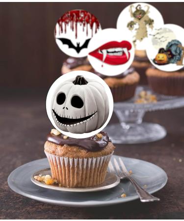 24 x Pre-Cut Halloween Mix 14 Edible Stand up Wafer/Rice Paper Cupcake Toppers Birthday Party Cake Decorations - Buy Online on GoSupps.com