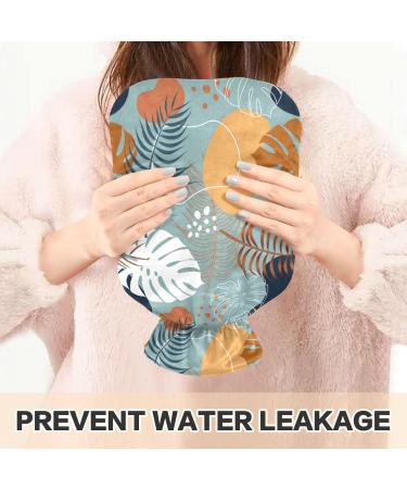 Naanle Hawaii Palm Leaves Heat Bottle - 1L Hot Water Bottle with Cover for Pain Relief & Cold Therapy | Bed & Hand/Foot Warm Steady - Buy Online on GoSupps.com